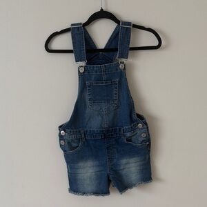 Silver Jeans Blue Denim Short Overalls for Kids